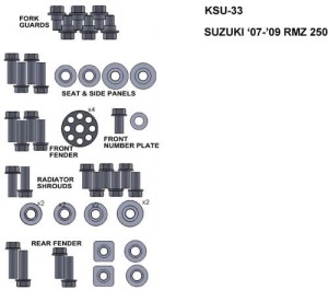 ZESTAW ŚRUB KEITI DO SUZUKI 07-09 RMZ 250