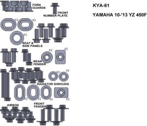 ZESTAW ŚRUB KEITI DO YAMAHA 10-13 YZ450F
