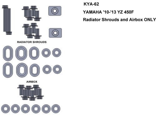 ZESTAW ŚRUB KEITI DO YAMAHA 10-13 YZ450F RADIATOR SHROUDS AND AIRBOX ONLY