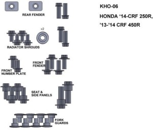 ZESTAW ŚRUB KEITI DO HONDY 14-CRF 250R 13-14 CRF450R