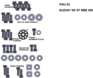 ZESTAW ŚRUB KEITI DO SUZUKI 05-07 RMZ 450
