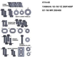 ZESTAW ŚRUB KEITI DO YAMAHA 03-05 YZ 250F/450F 03-06 WR 250/450