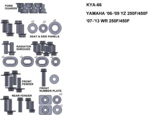 ZESTAW ŚRUB KEITI DO YAMAHA 06-09 YZ 250F/450F 07-13 WR 250F/450F