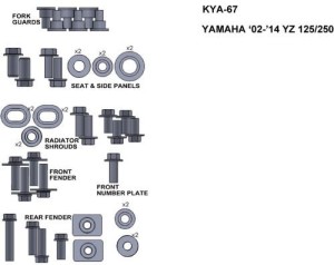 ZESTAW ŚRUB KEITI DO YAMAHA 02-14 YZ 125/250