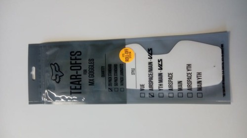 ZRYWKI TEAR-OFF DO GOGLI FOX AIRSPACE/MAIN II STD TEAR OFF CLEAR