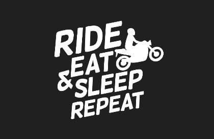 ODZNAKA NA RZEP REBELHORN RIDE EAT SLEEP REPEAT BLACK 50X80MM