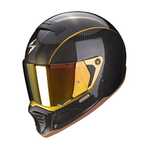 Kask SCORPION EXO-HX1 CARBON SE Gold + złota szyba