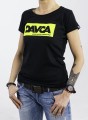 DAVCA T-shirt damski black fluo logo