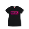 DAVCA T-shirt damski black pink logo