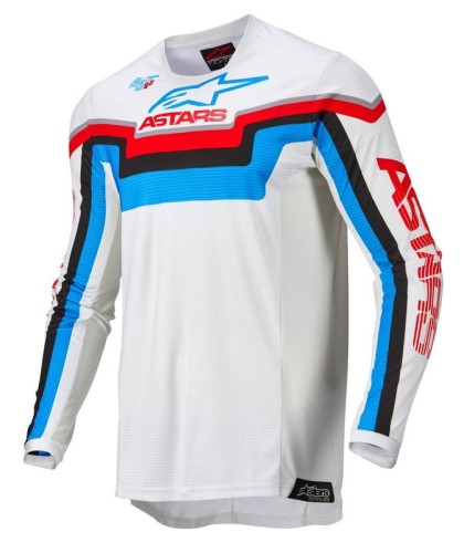 BLUZA ALPINESTARS TECHSTAR QUADRO WHITE/NEON BLUE/BRIGHT RED S