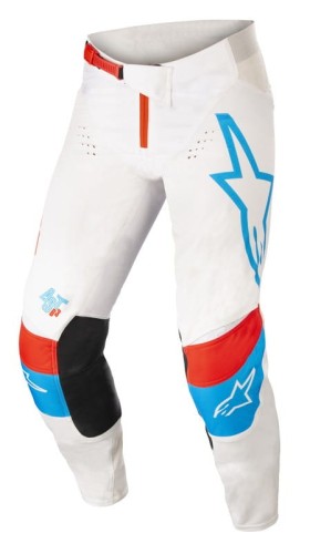 SPODNIE ALPINESTARS TECHSTAR QUADRO OFF WHITE/NEON BLUE/BRIGHT RED 28