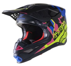 KASK ALPINESTARS SUPERTECH S-M8 ECHO BLACK/BLUE YELLOW PINK FL