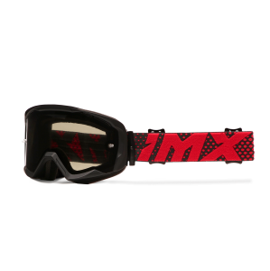 GOGLE IMX ENDURANCE FLIP BLACK MATT/ RED- SZYBA DARK SMOKE + CLEAR (2 SZYBY W ZESTAWIE)