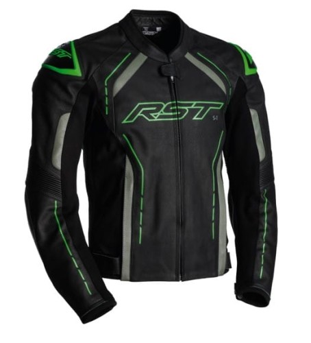 KURTKA SKÓRZANA RST S1 CE BLACK/GREY/NEON GREEN S (2977)
