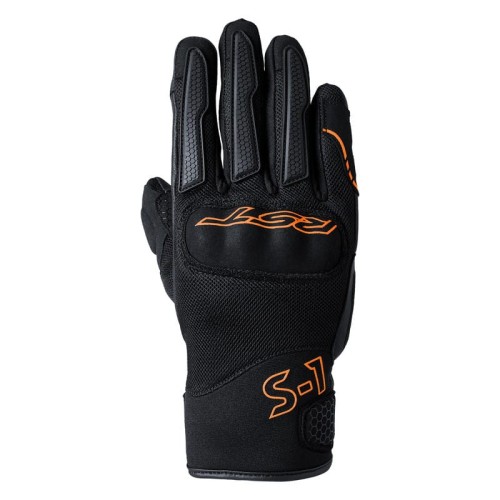 RĘKAWICE SKÓRZANE RST S1 MESH CE BLACK/GREY/NEON ORANGE S (3182)
