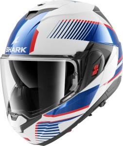 Kask szczękowy SHARK OXO Sikter | white-blue-red