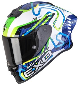 Kask Scorpion EXO-R1 EVO II CORNERING | white-blue-green