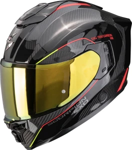 Kask Scorpion EXO-1500 Air Carbon MUNDI red-yellow + ciemny wizjer 