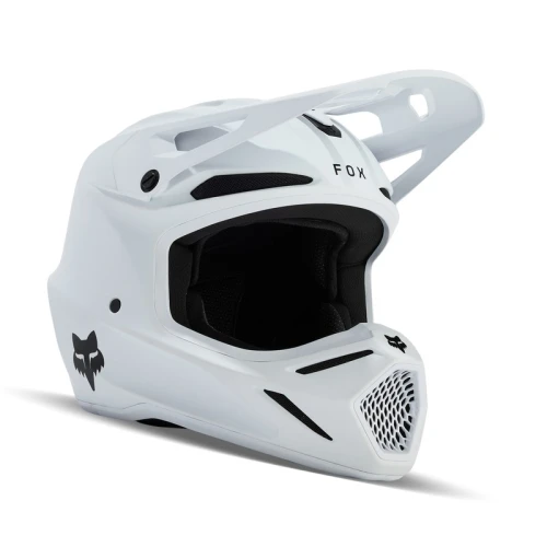 KASK MOTOCYKLOWY JUNIOR FOX V3 SOLID MATTE WHITE YS