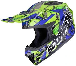 Kask off-road Scorpion SMX-10 Gasoline | green-blue
